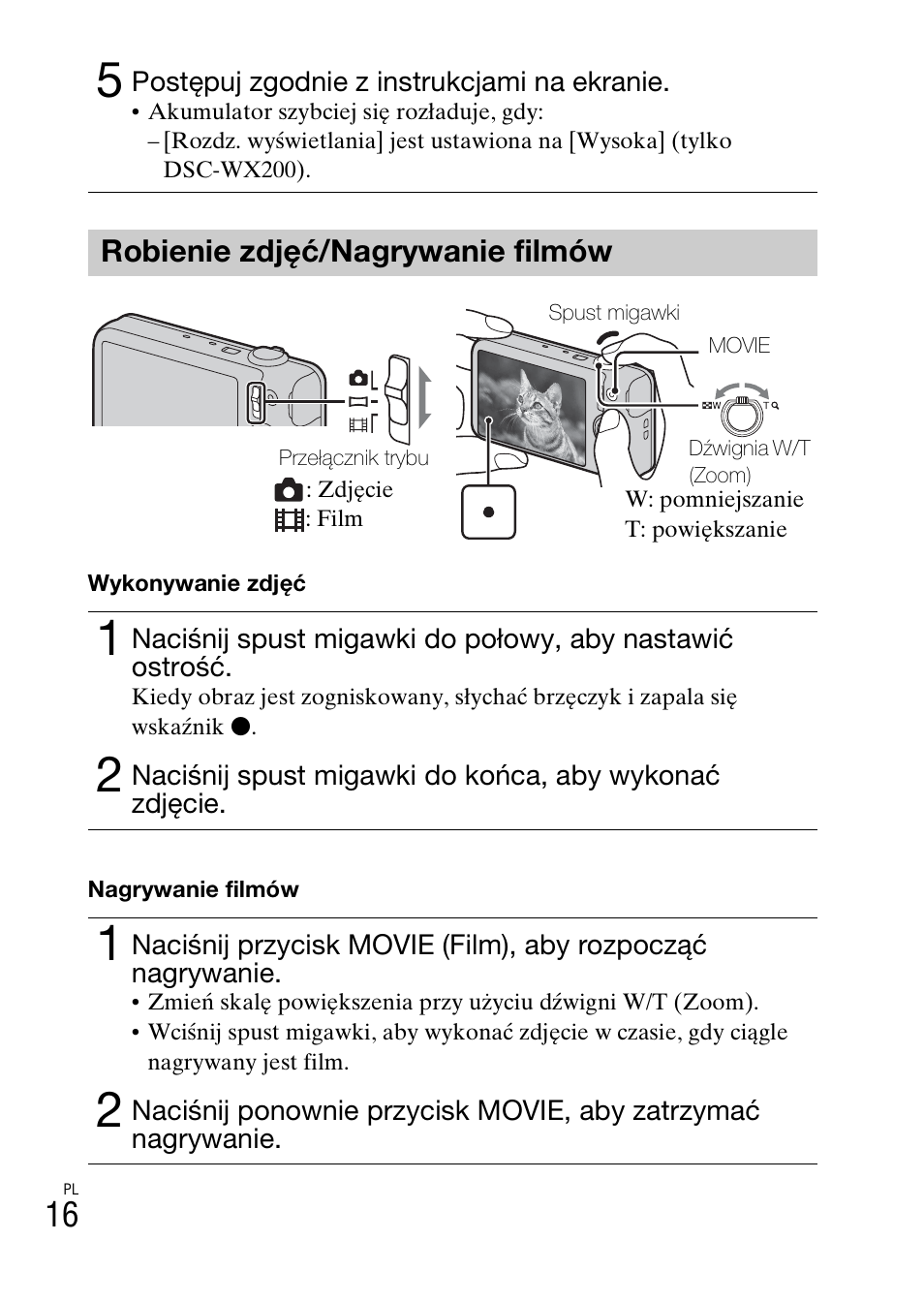 Robienie zdjęć/nagrywanie filmów | Sony DSC-WX60 User Manual | Page 258 / 611