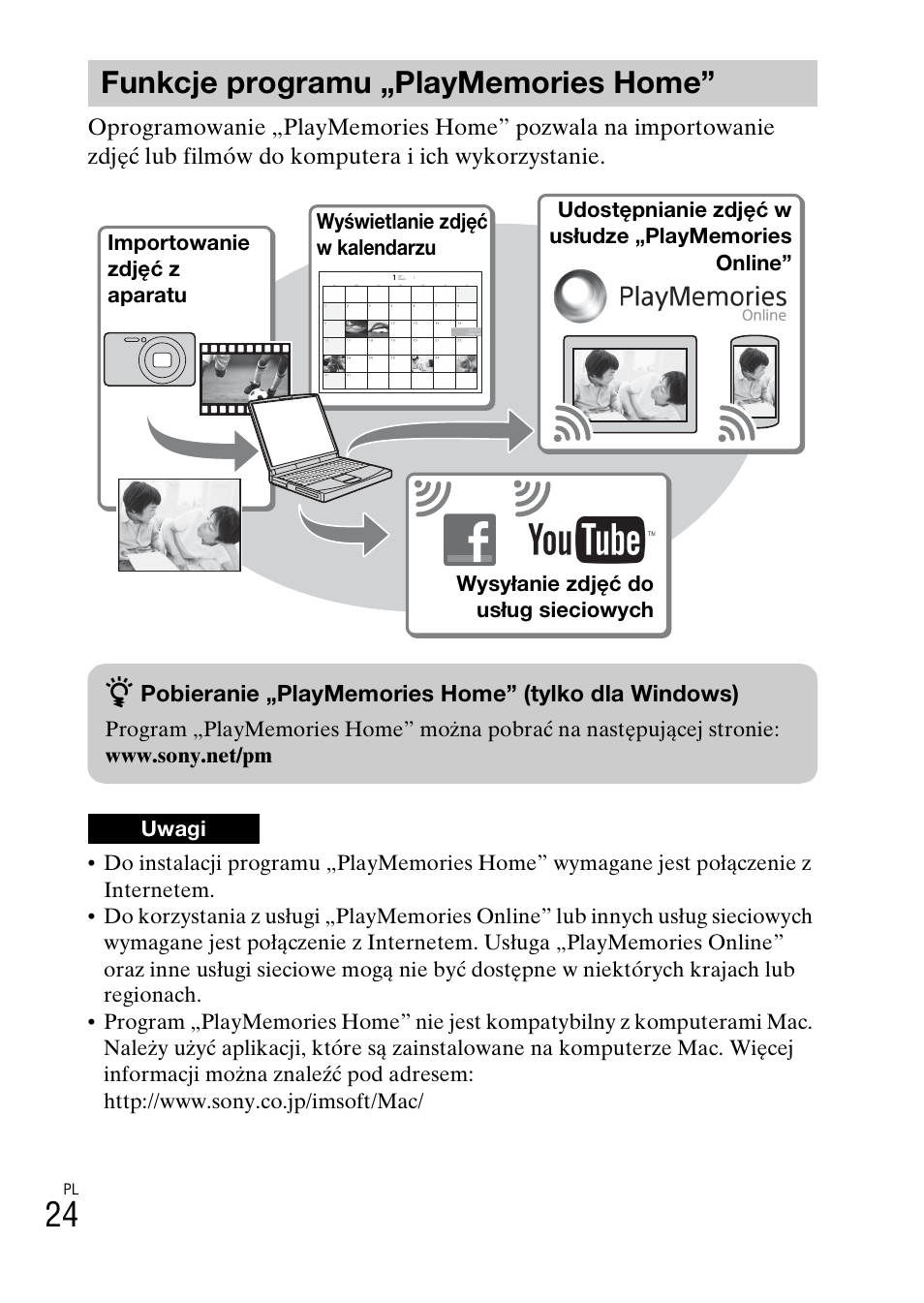 Funkcje programu „playmemories home | Sony DSC-WX60 User Manual | Page 266 / 611