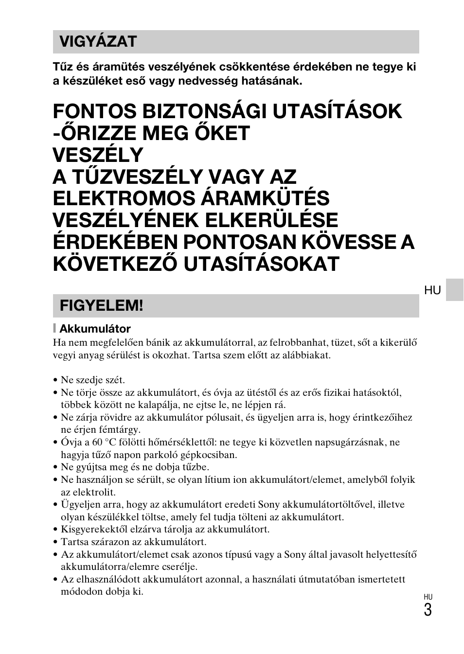 Vigyázat figyelem | Sony DSC-WX60 User Manual | Page 313 / 611