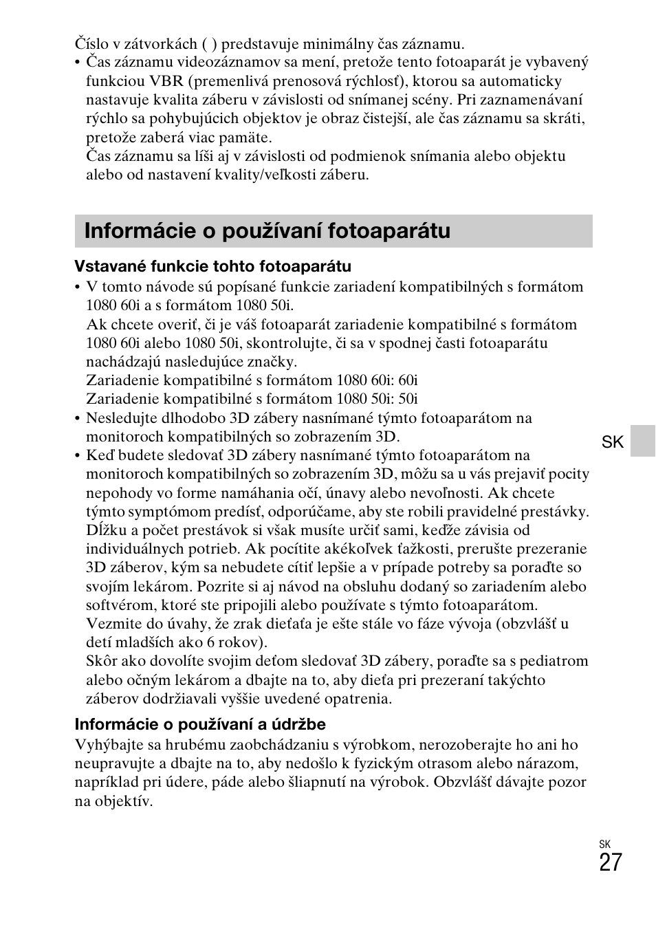 Informácie o používaní fotoaparátu | Sony DSC-WX60 User Manual | Page 371 / 611