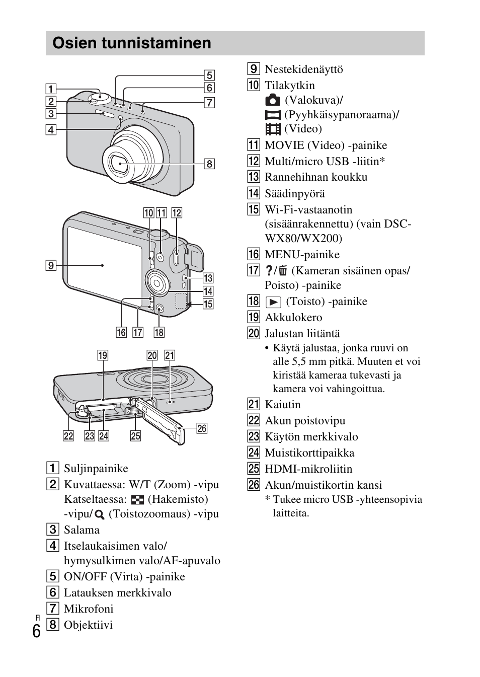 Osien tunnistaminen | Sony DSC-WX60 User Manual | Page 416 / 611
