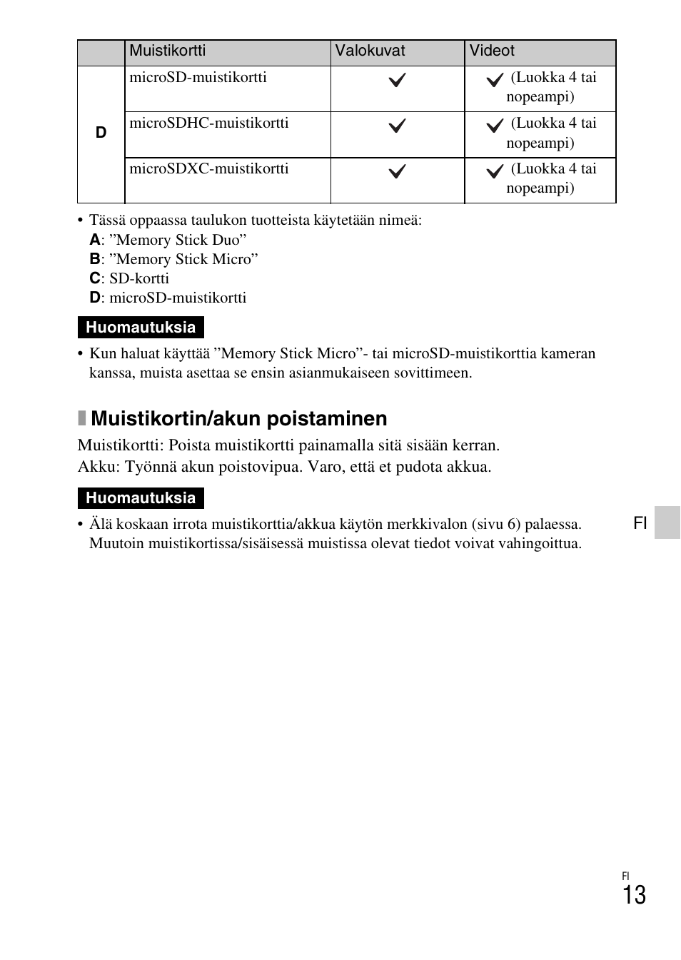 Xmuistikortin/akun poistaminen | Sony DSC-WX60 User Manual | Page 423 / 611