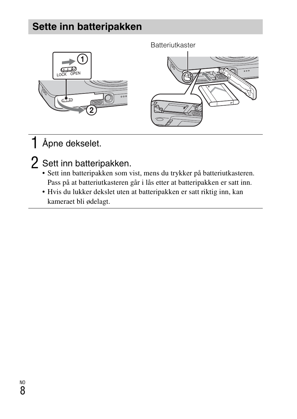 Sette inn batteripakken | Sony DSC-WX60 User Manual | Page 448 / 611