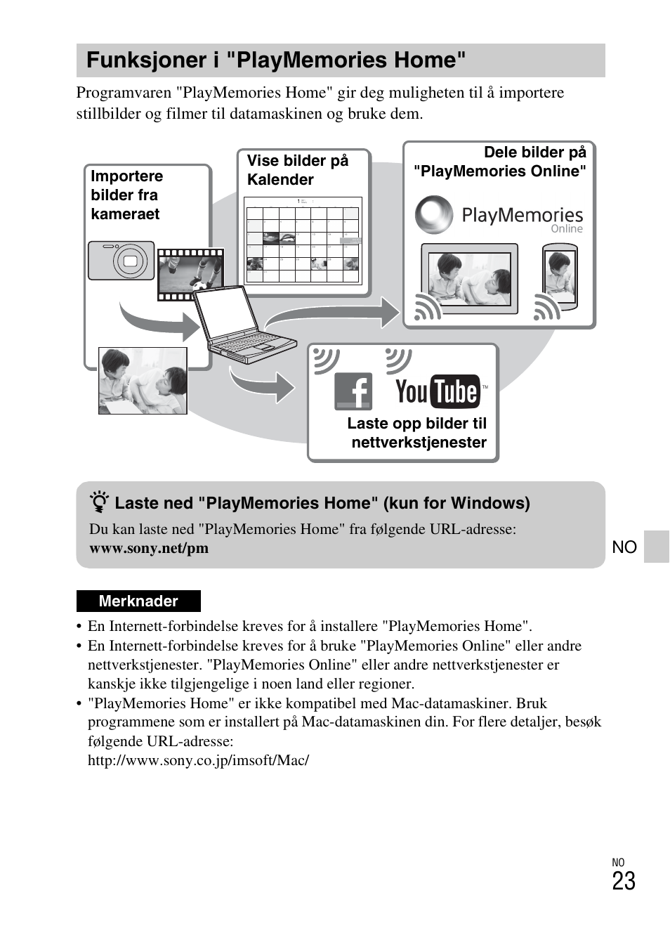 Funksjoner i "playmemories home | Sony DSC-WX60 User Manual | Page 463 / 611