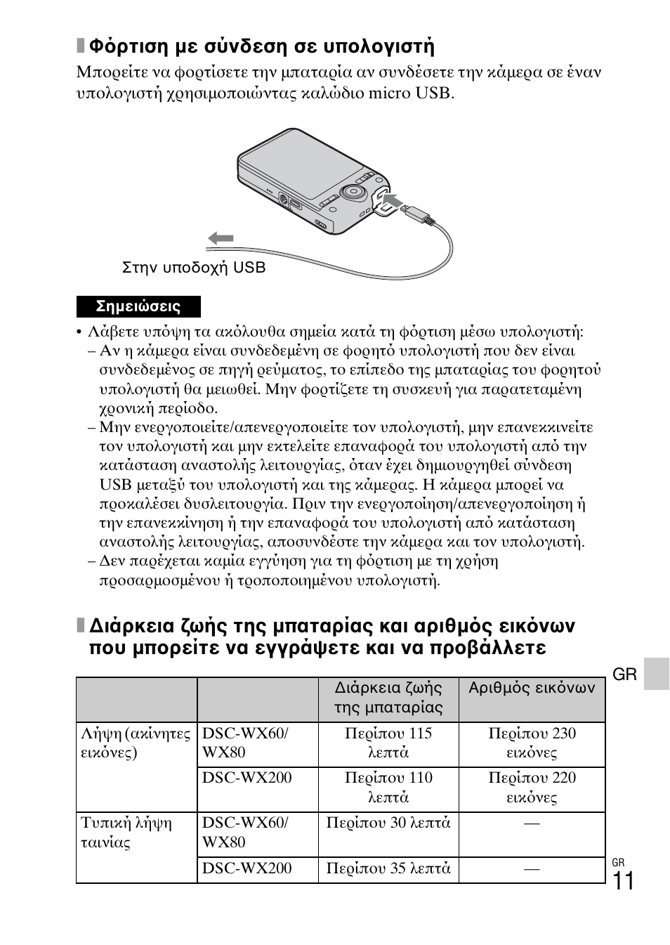 Xφ ρτιση με σύνδεση σε υπολογιστή | Sony DSC-WX60 User Manual | Page 581 / 611