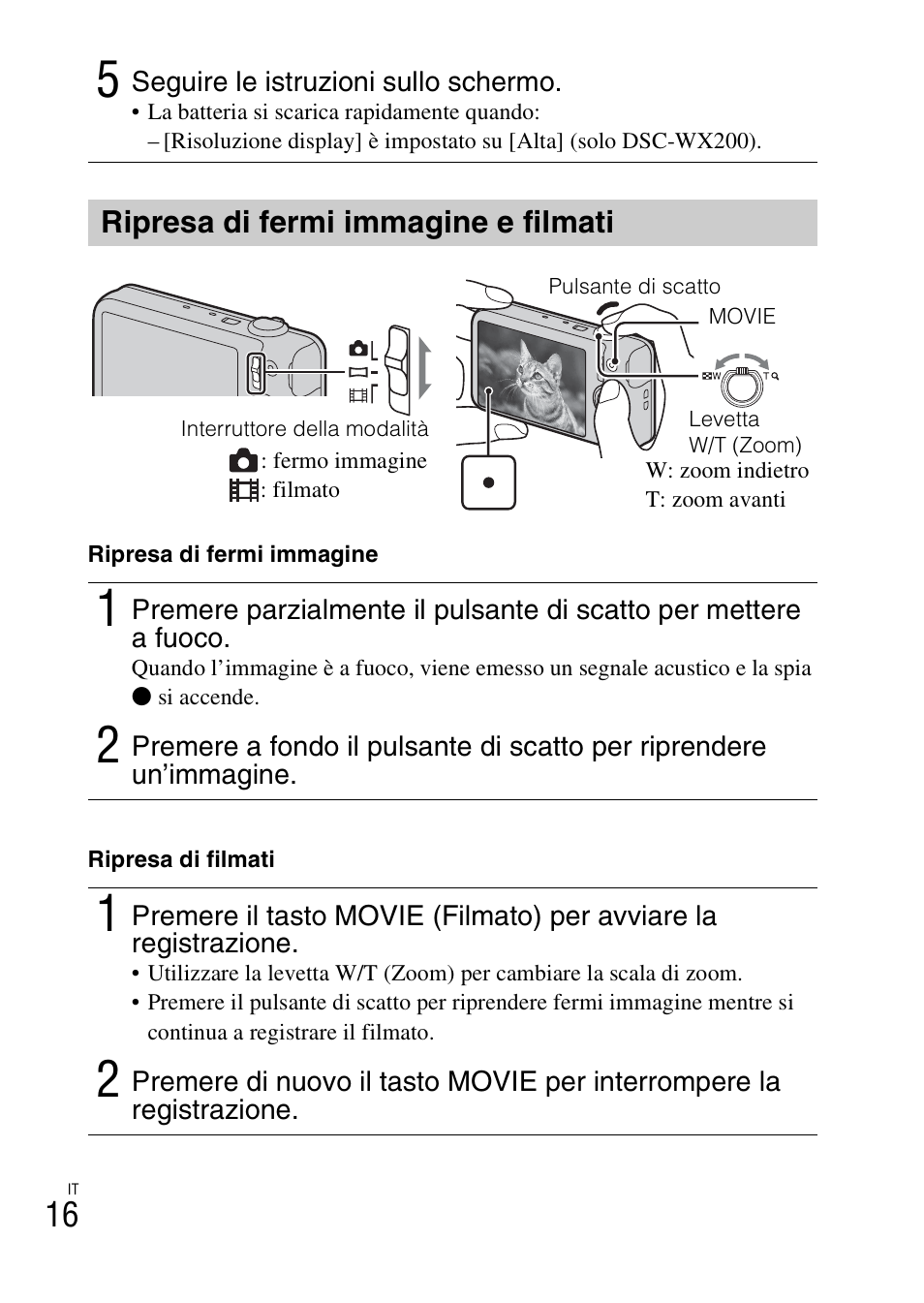 Ripresa di fermi immagine e filmati | Sony DSC-WX60 User Manual | Page 86 / 611