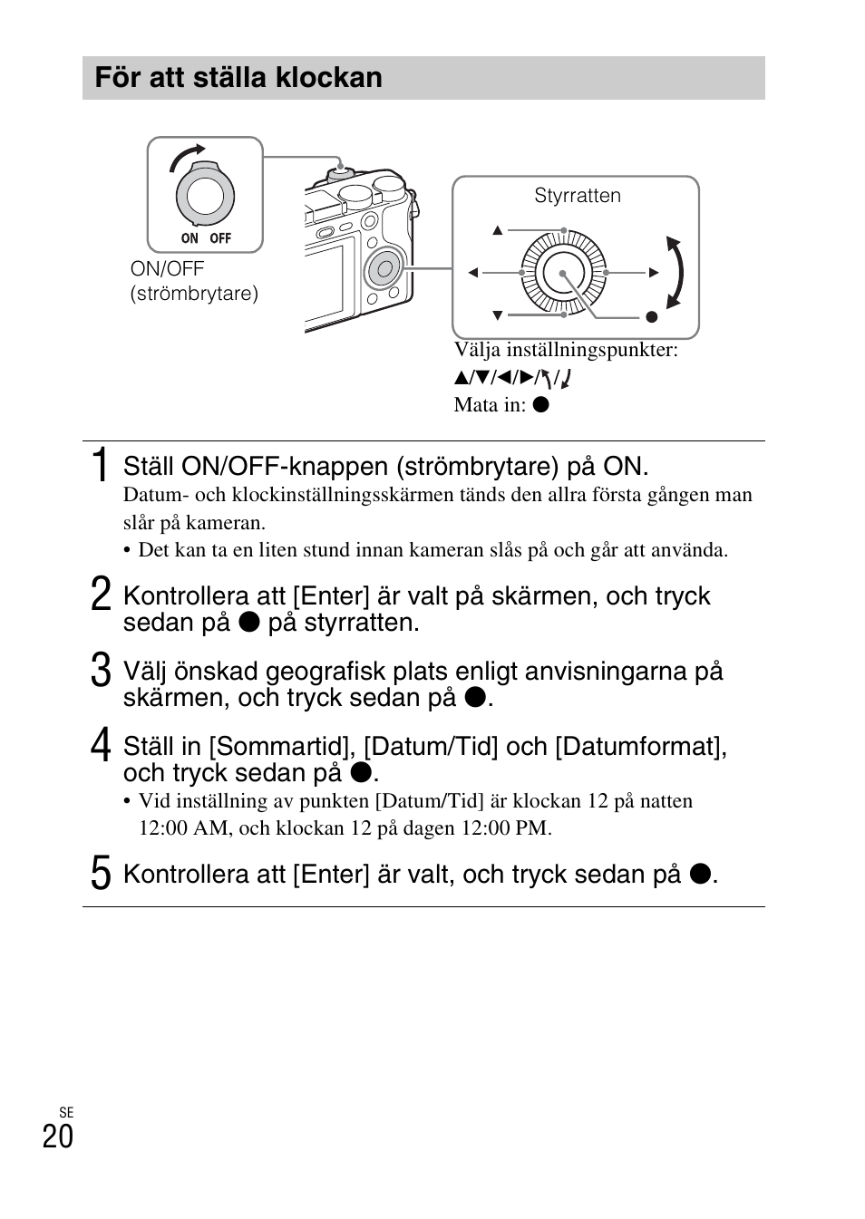 För att ställa klockan | Sony ILCE-6000L User Manual | Page 400 / 519