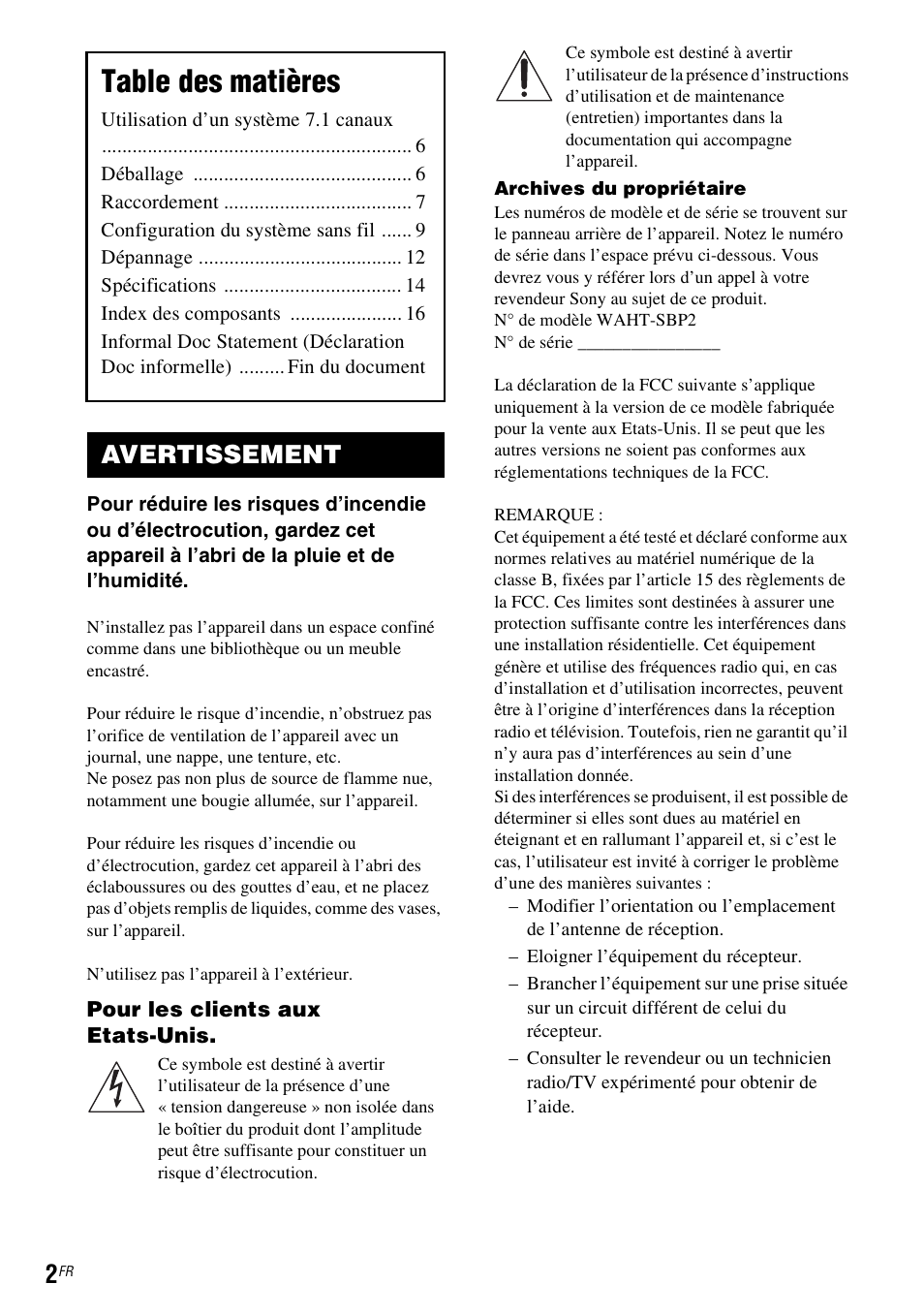 Sony WAHT-SBP2 User Manual | Page 16 / 140