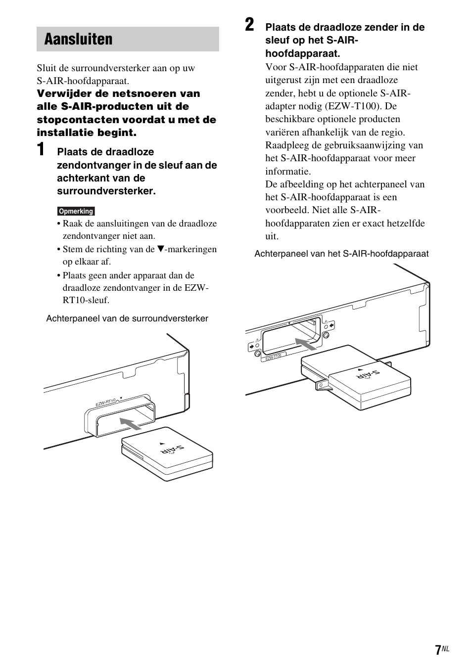 Aansluiten | Sony WAHT-SBP2 User Manual | Page 81 / 140