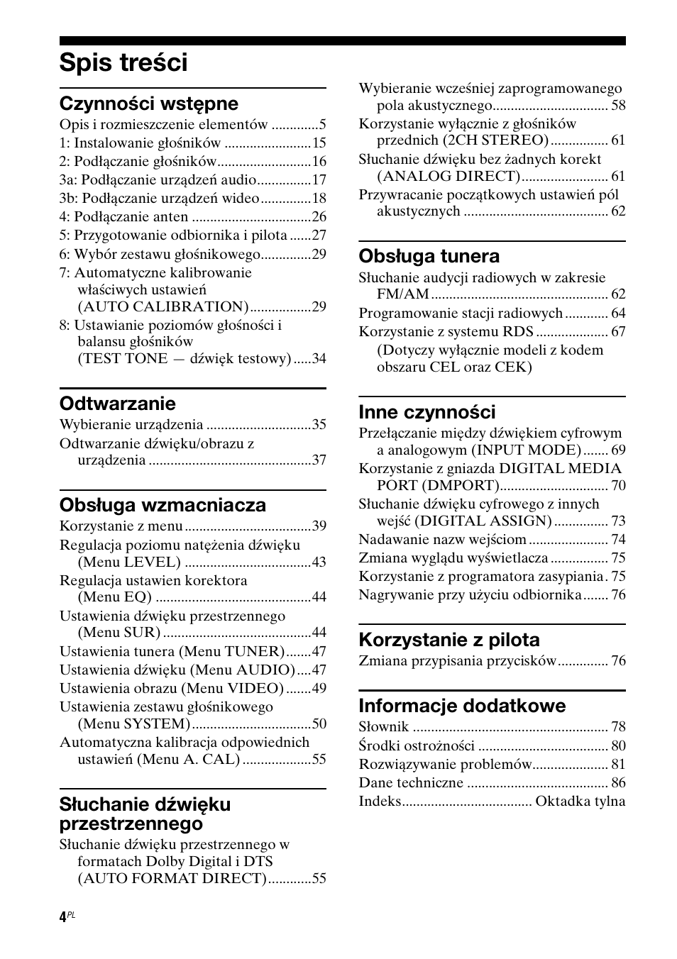 Sony STR-DG710 User Manual | Page 84 / 168
