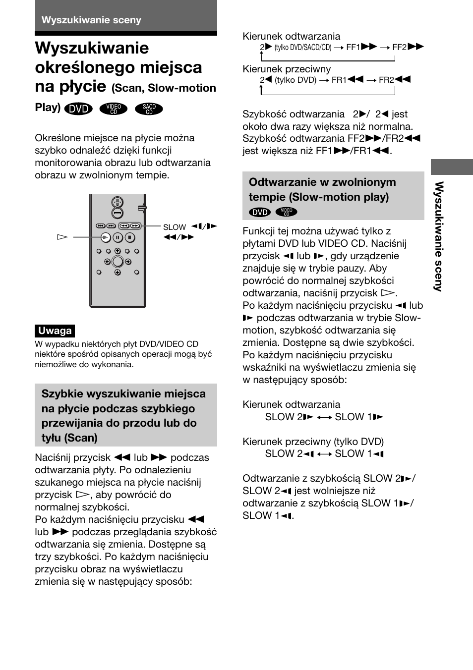 Wyszukiwanie określonego miejsca na płycie | Sony DAV-C700 User Manual | Page 453 / 496