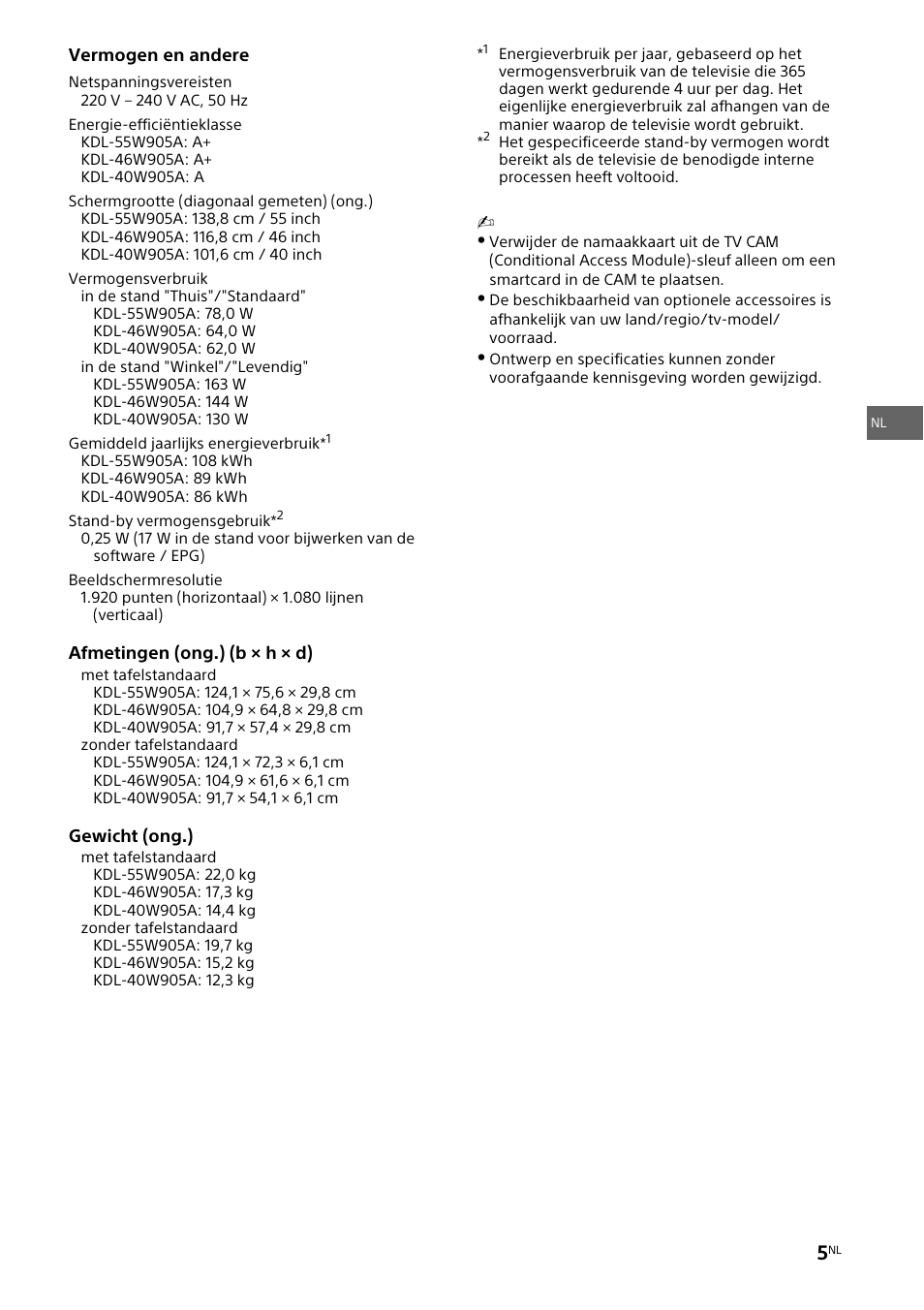 Sony KDL-46W905A User Manual | Page 17 / 92