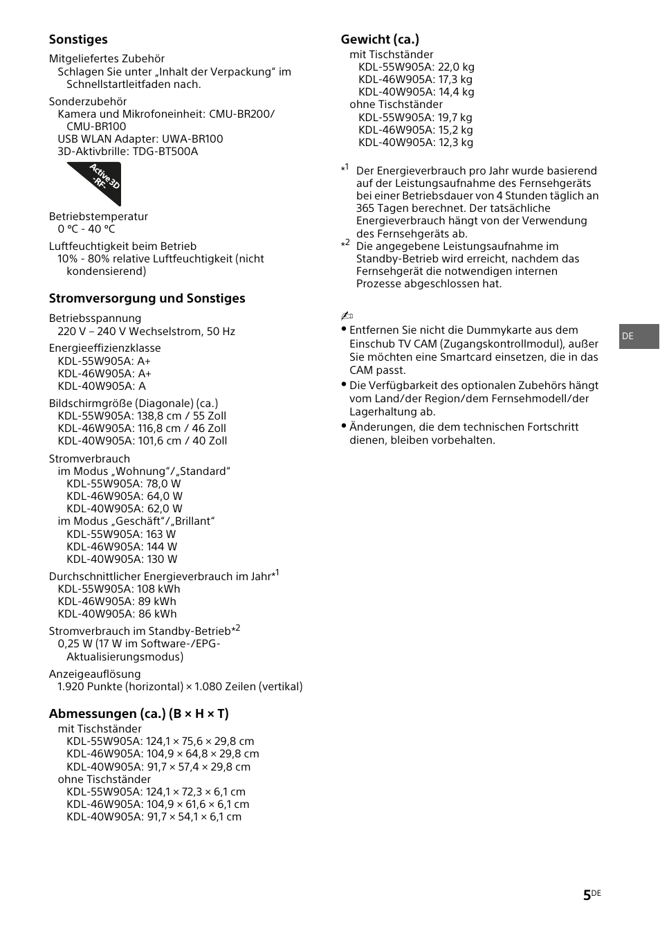 Sony KDL-46W905A User Manual | Page 21 / 92