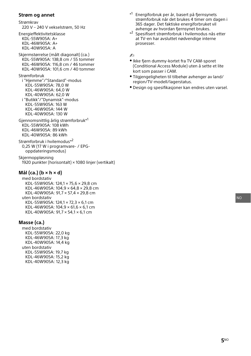 Sony KDL-46W905A User Manual | Page 47 / 92