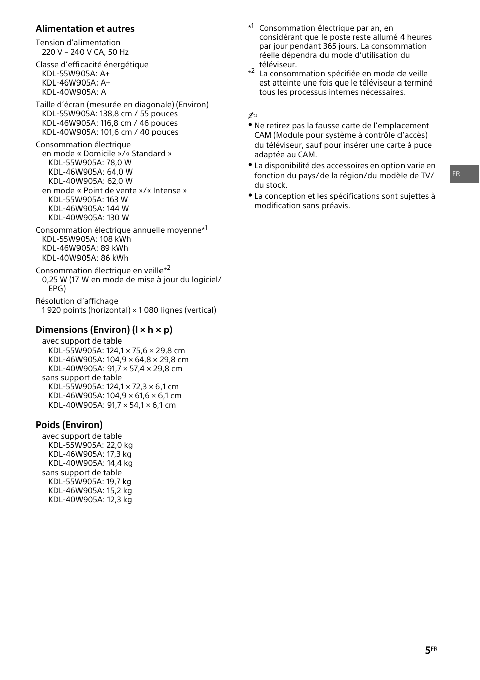 Sony KDL-46W905A User Manual | Page 9 / 92
