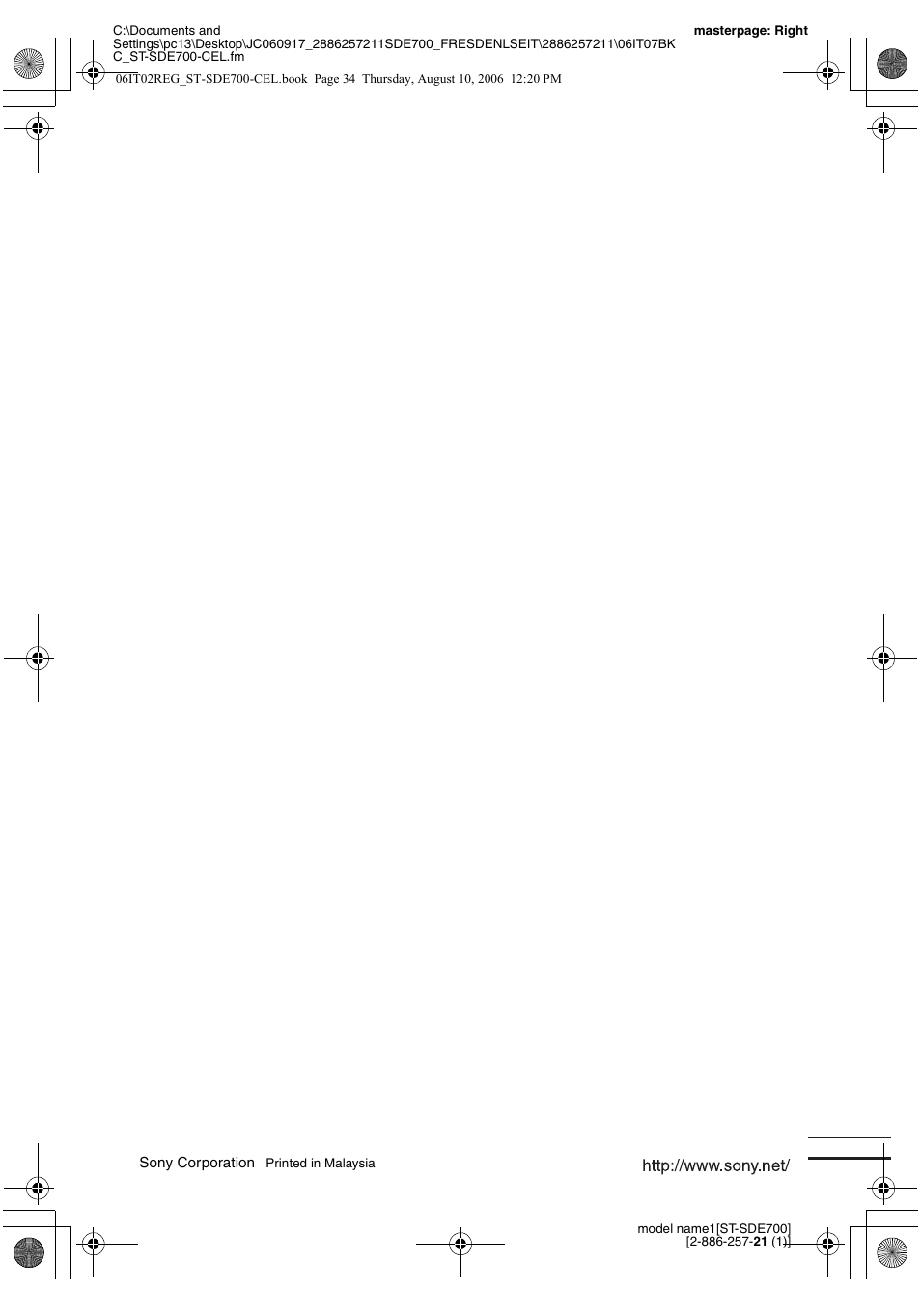 Sony ST-SDE700 User Manual | Page 192 / 192