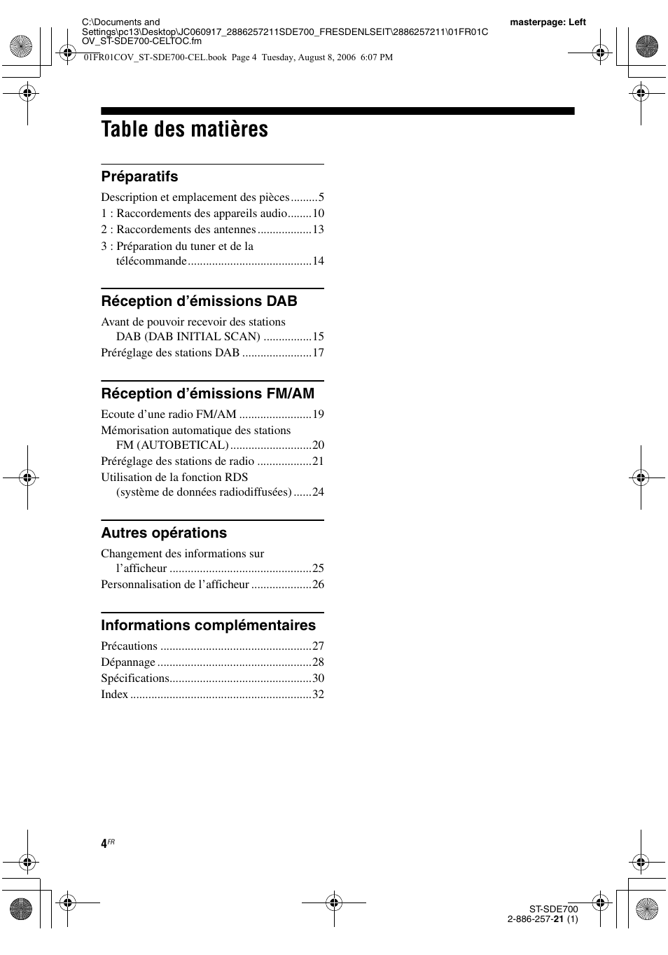 Sony ST-SDE700 User Manual | Page 4 / 192
