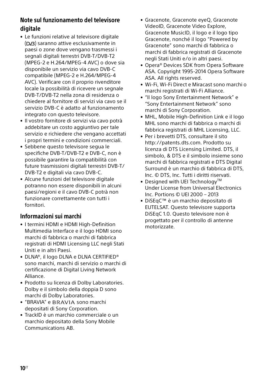 Informazioni sui marchi | Sony KDL-48W585B User Manual | Page 64 / 192