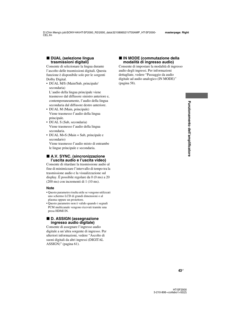 Sony HT-SS2000 User Manual | Page 43 / 148