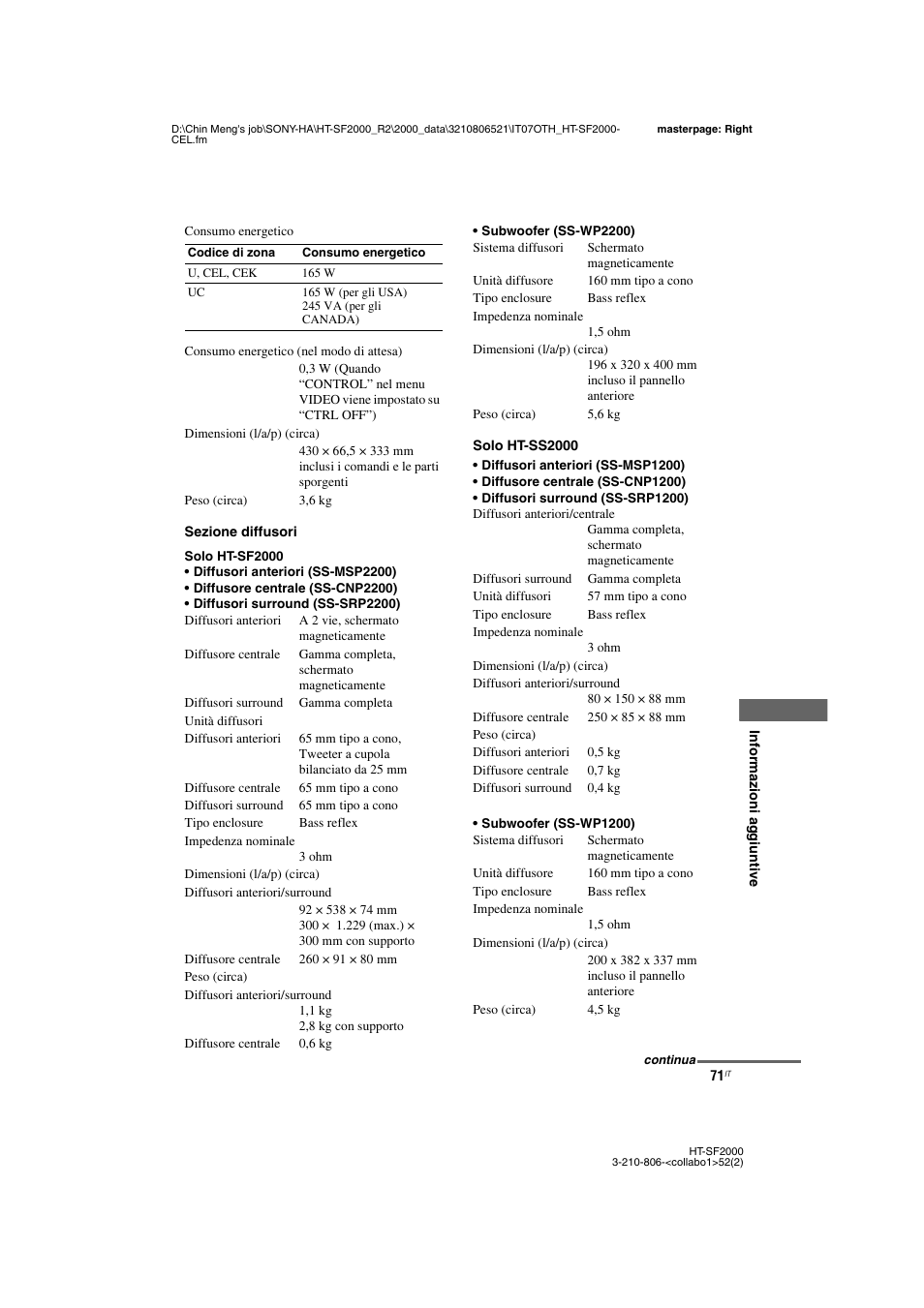 Sony HT-SS2000 User Manual | Page 71 / 148