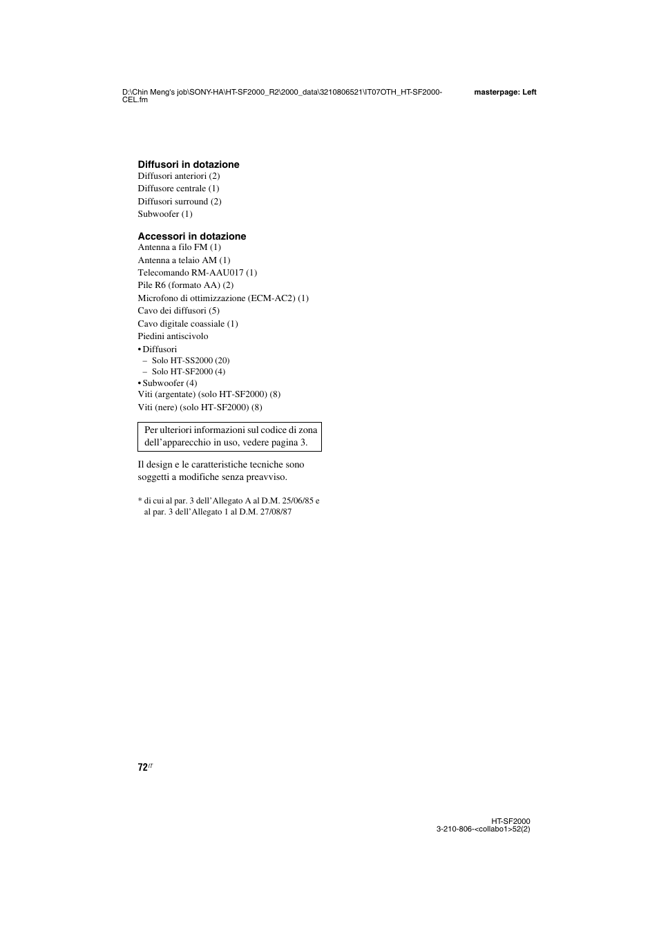 Sony HT-SS2000 User Manual | Page 72 / 148