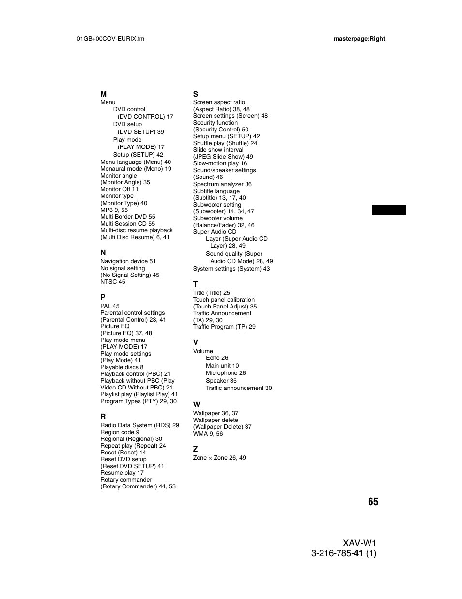 Sony XAV-W1 User Manual | Page 65 / 344