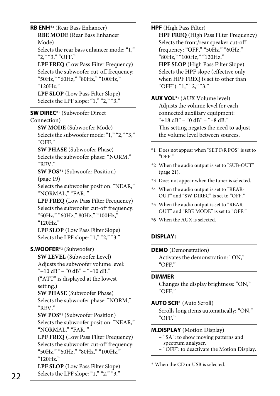 Sony CDX-DAB500U User Manual | Page 22 / 168