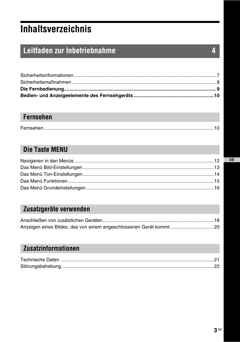 Sony KLV-26U2520 User Manual | Page 3 / 89