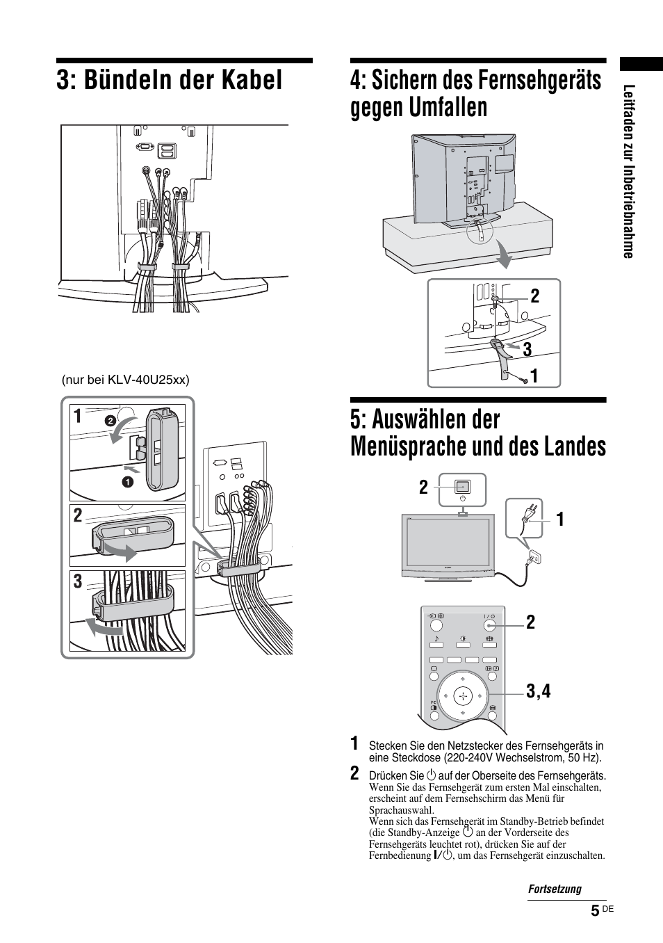 Sony KLV-26U2520 User Manual | Page 5 / 89