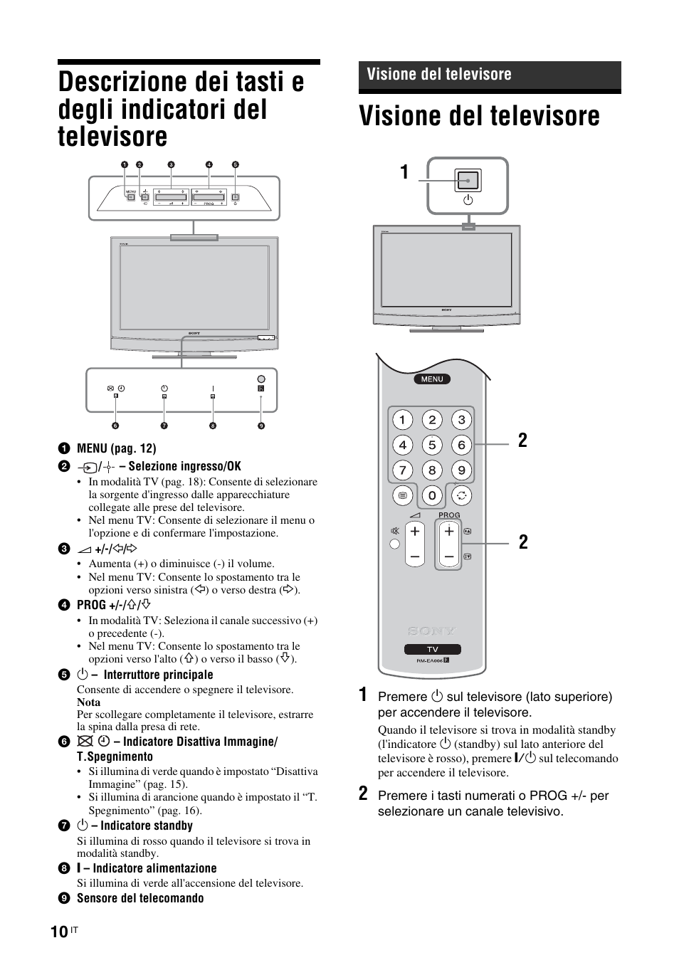 Visione del televisore | Sony KLV-26U2520 User Manual | Page 54 / 89