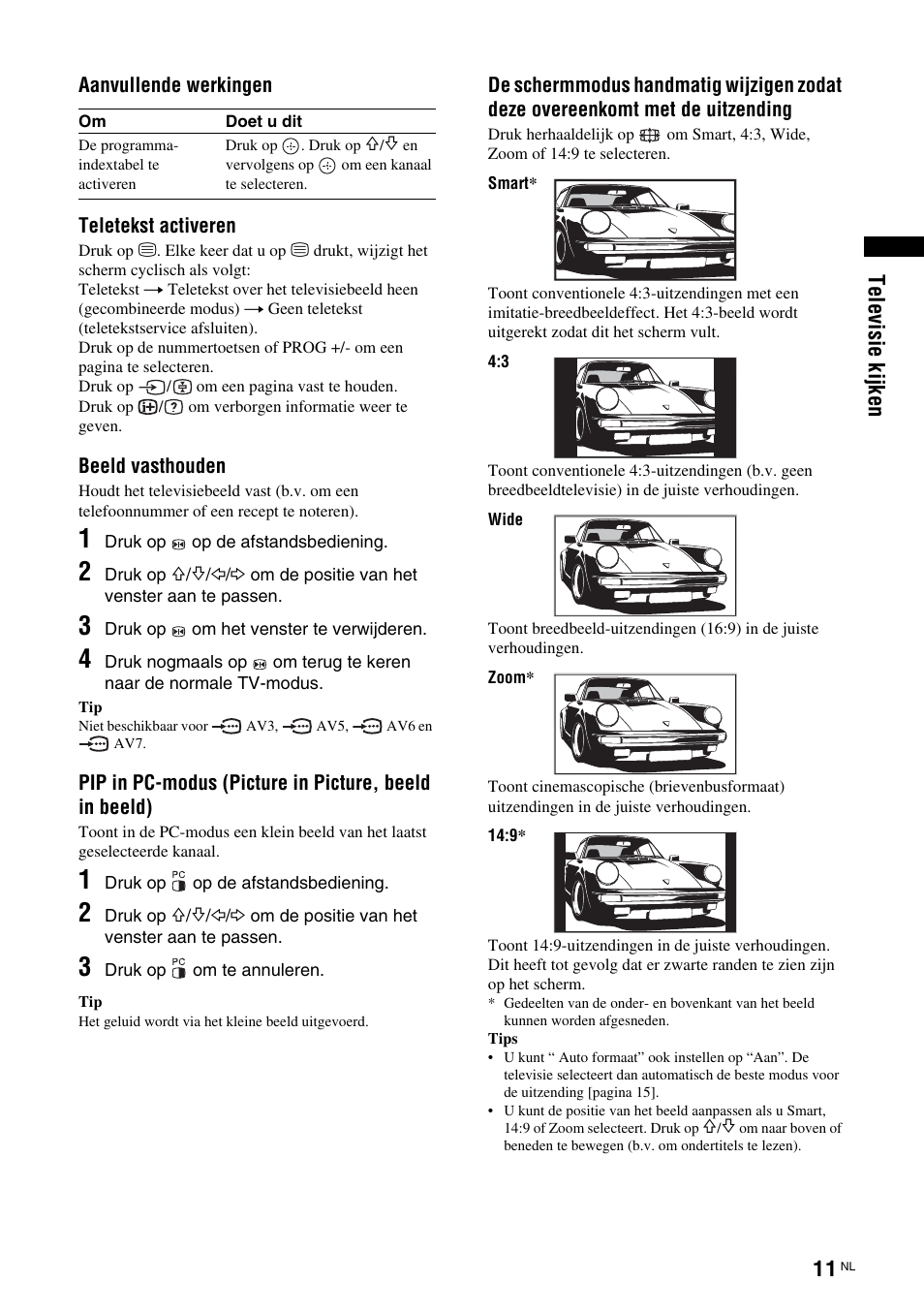 Televisie kijken | Sony KLV-26U2520 User Manual | Page 77 / 89