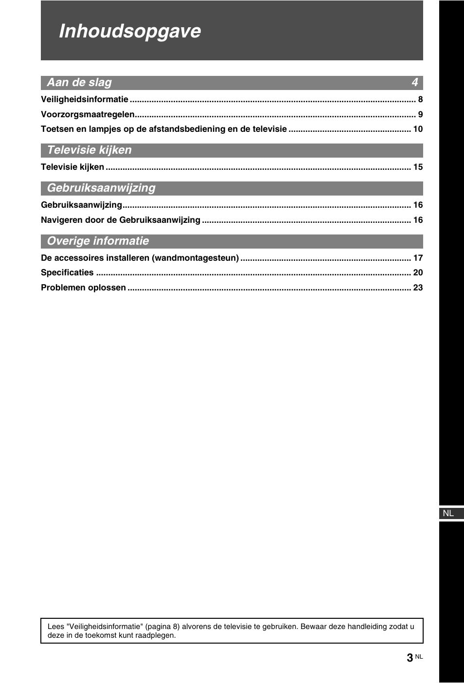 Inhoudsopgave | Sony KDL-46Z5500 User Manual | Page 107 / 160