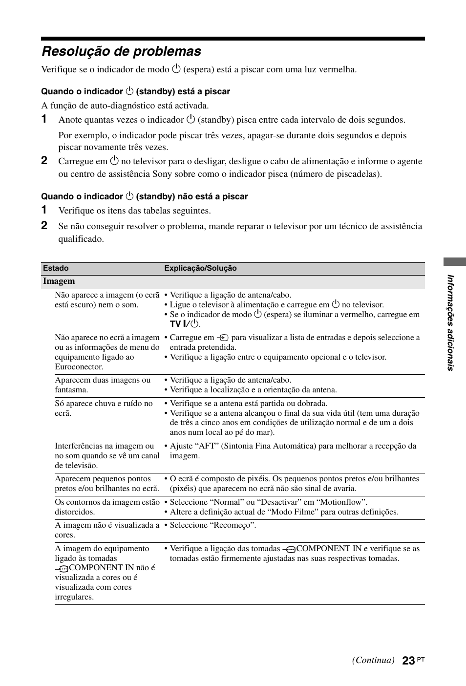 Resolução de problemas | Sony KDL-46Z5500 User Manual | Page 153 / 160