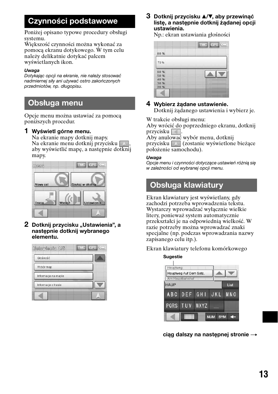 Czynności podstawowe, Obsługa menu, Obsługa klawiatury | Obsługa menu obsługa klawiatury | Sony NV-U50 User Manual | Page 179 / 216