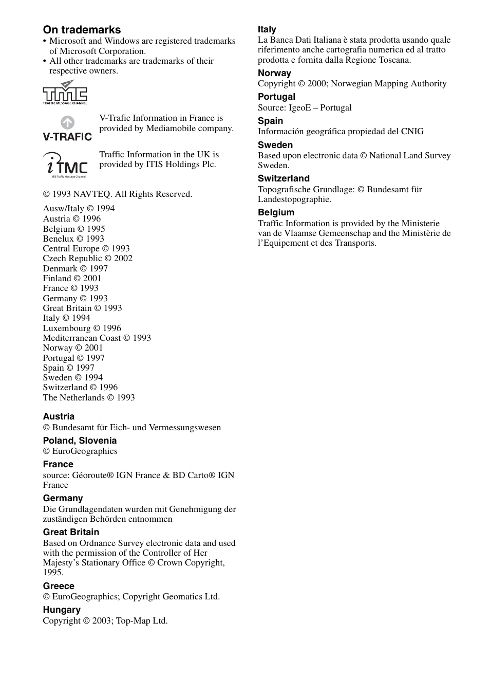 On trademarks | Sony NV-U50 User Manual | Page 215 / 216