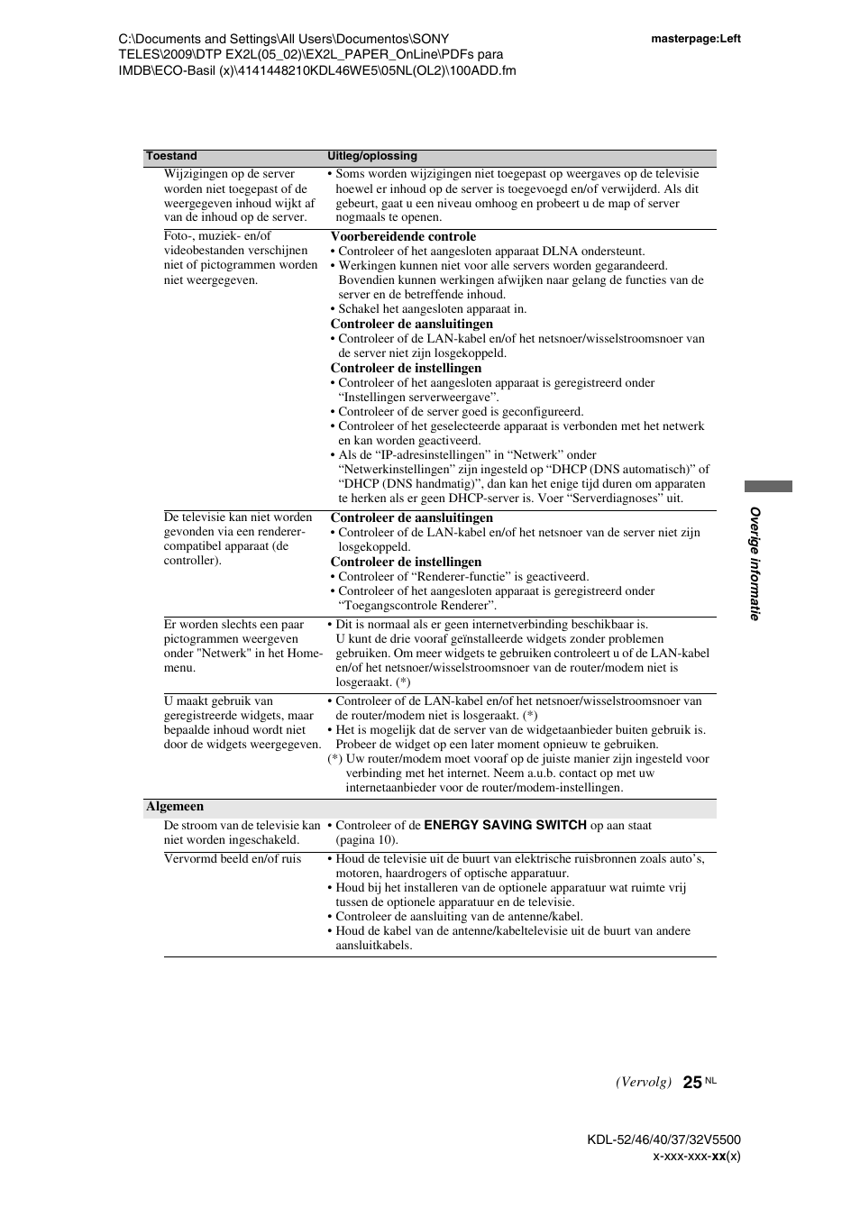 Sony KDL-40WE5 User Manual | Page 126 / 152