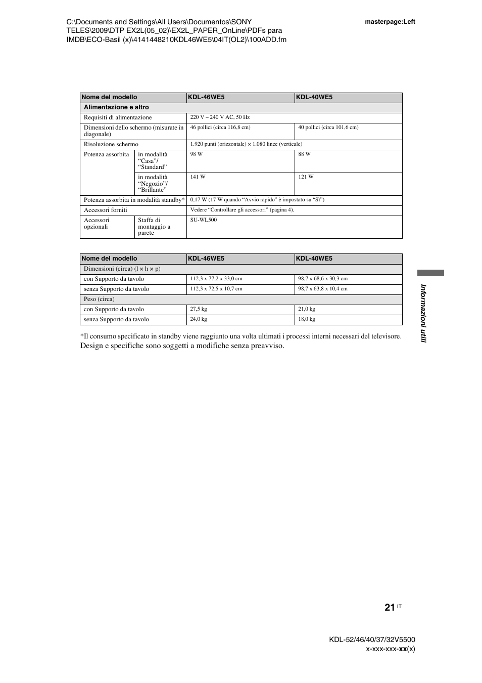 Sony KDL-40WE5 User Manual | Page 96 / 152