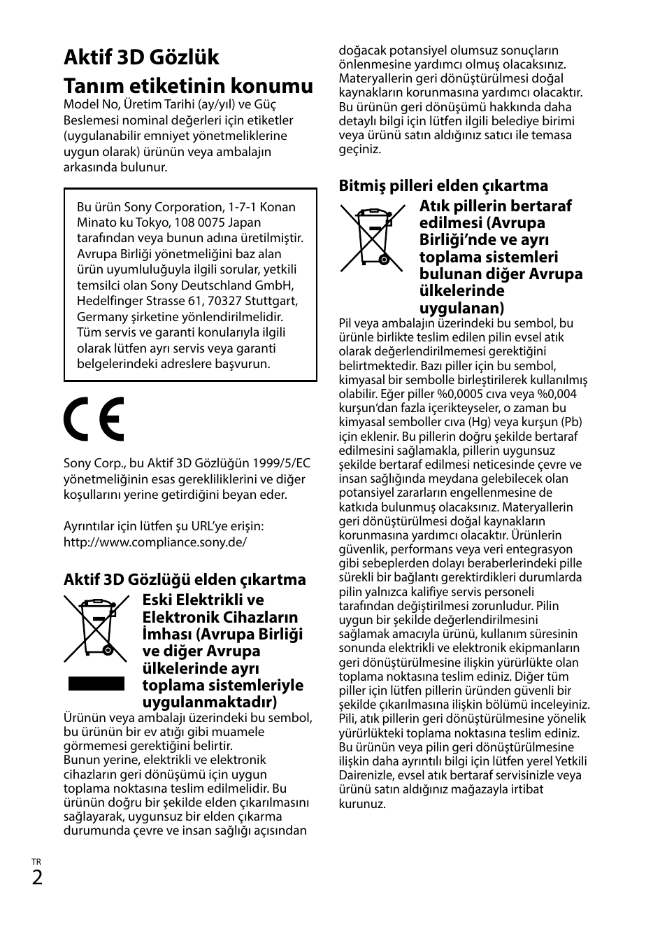 Aktif 3d gözlük tanım etiketinin konumu | Sony TDG-BT400A User Manual | Page 80 / 128