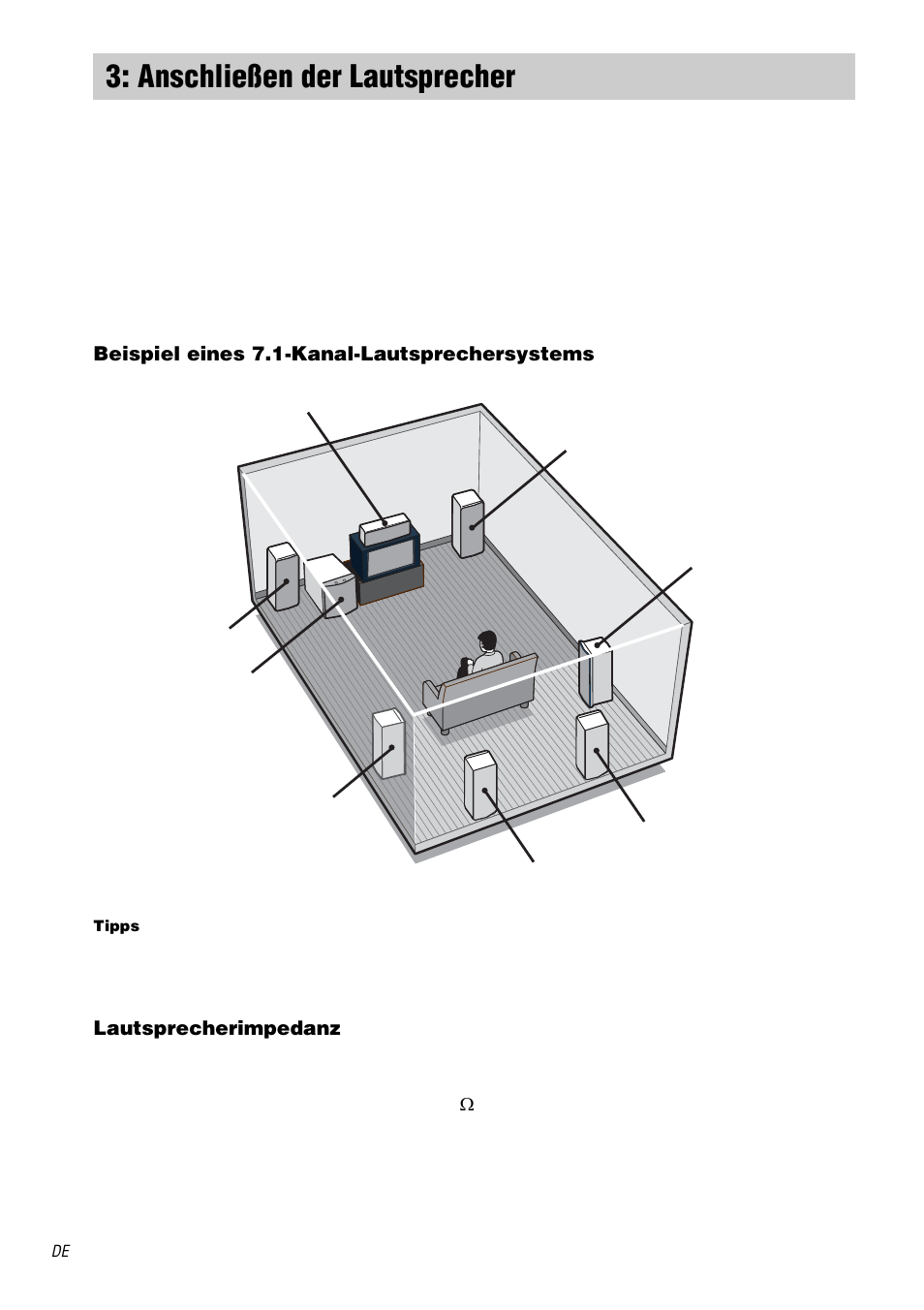 Anschließen der lautsprecher | Sony STR-DA1000ES User Manual | Page 16 / 180