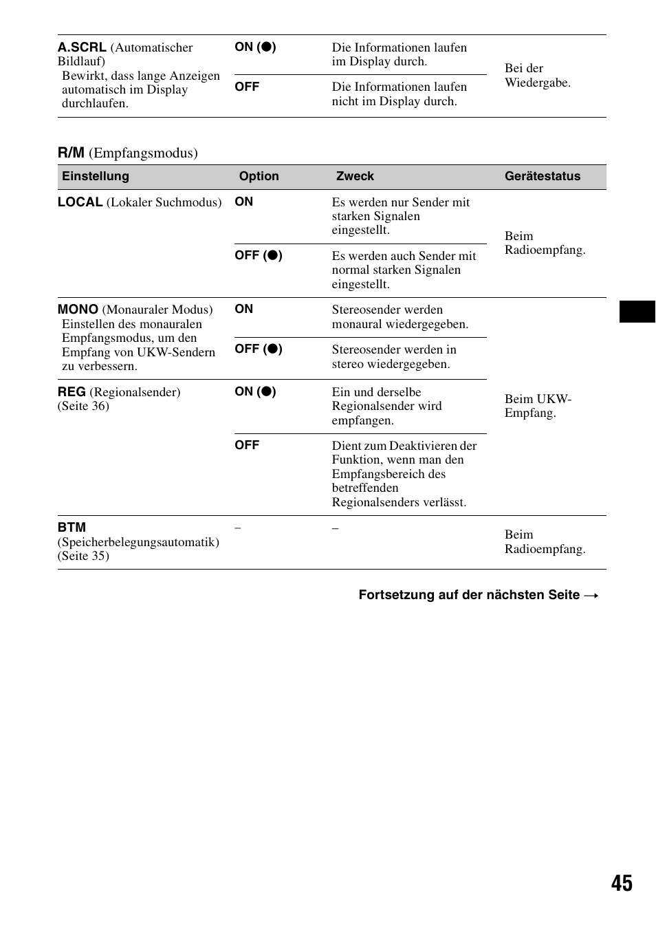 Seite 45) | Sony MEX-DV1000 User Manual | Page 101 / 300