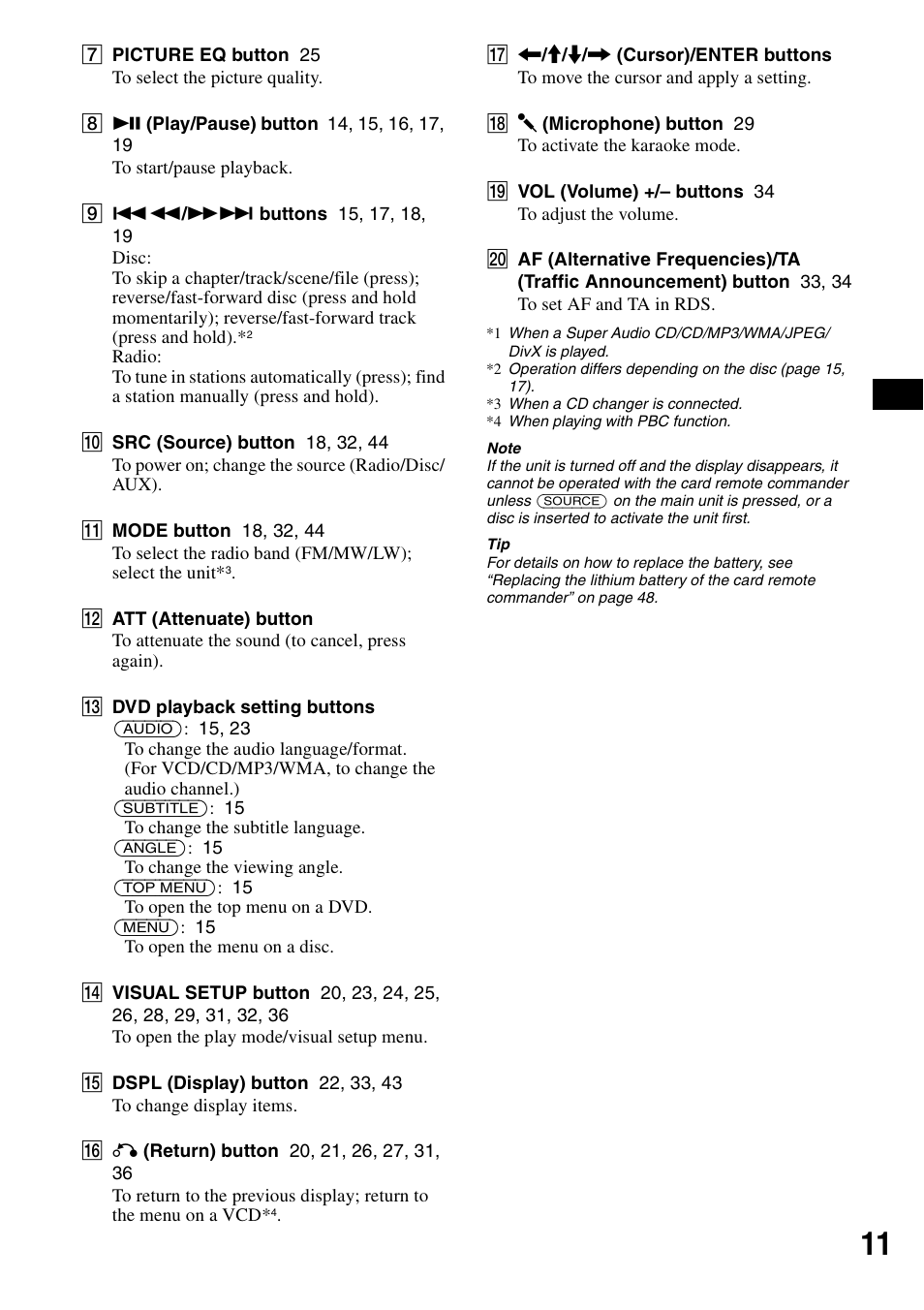 Sony MEX-DV1000 User Manual | Page 11 / 300