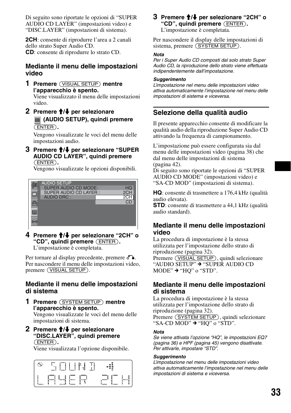 Selezione della qualità audio | Sony MEX-DV1000 User Manual | Page 211 / 300