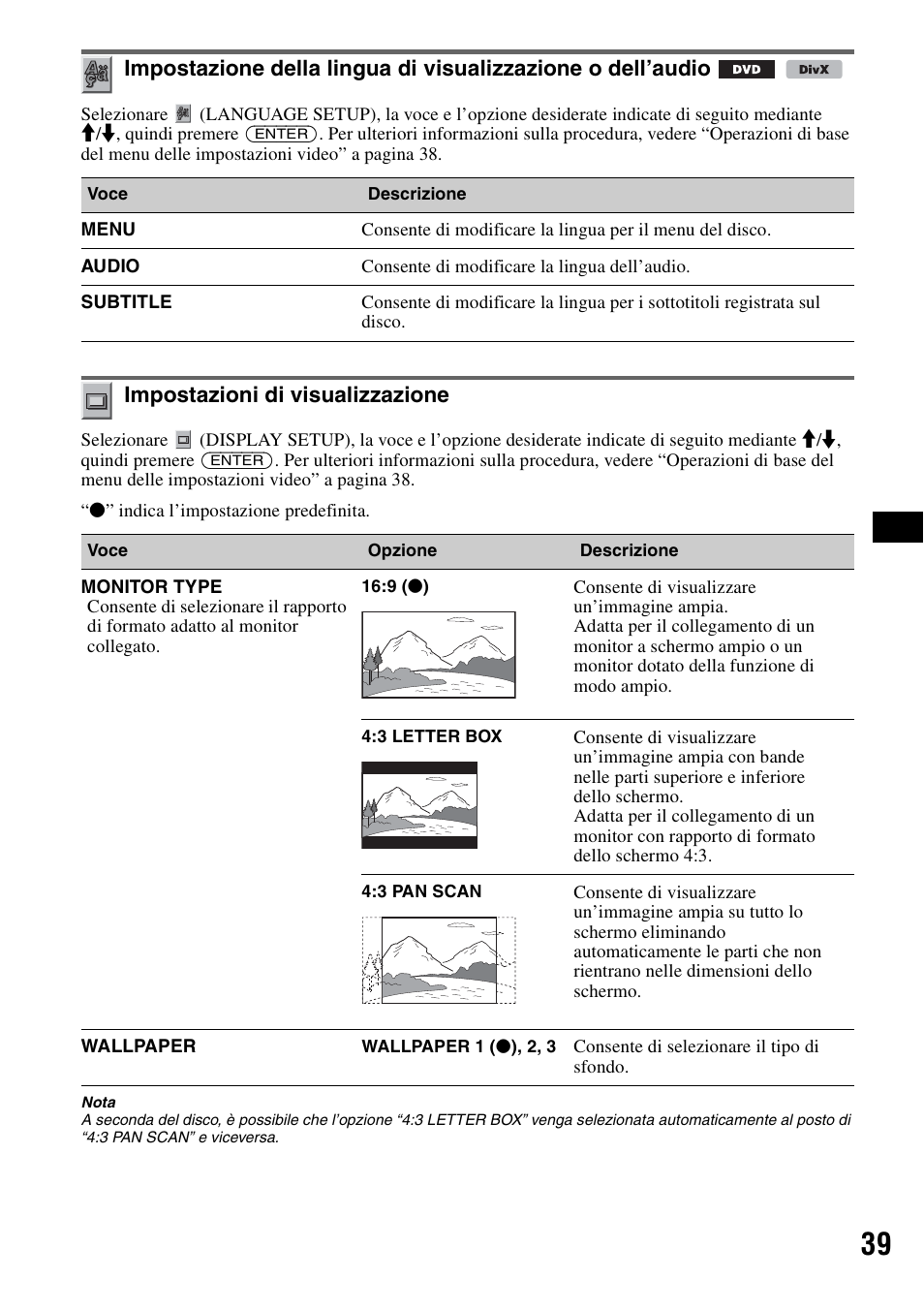 Impostazioni di visualizzazione, La lingua de, Le imposta | Sony MEX-DV1000 User Manual | Page 217 / 300