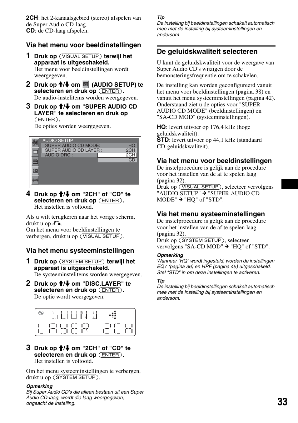 De geluidskwaliteit selecteren | Sony MEX-DV1000 User Manual | Page 271 / 300