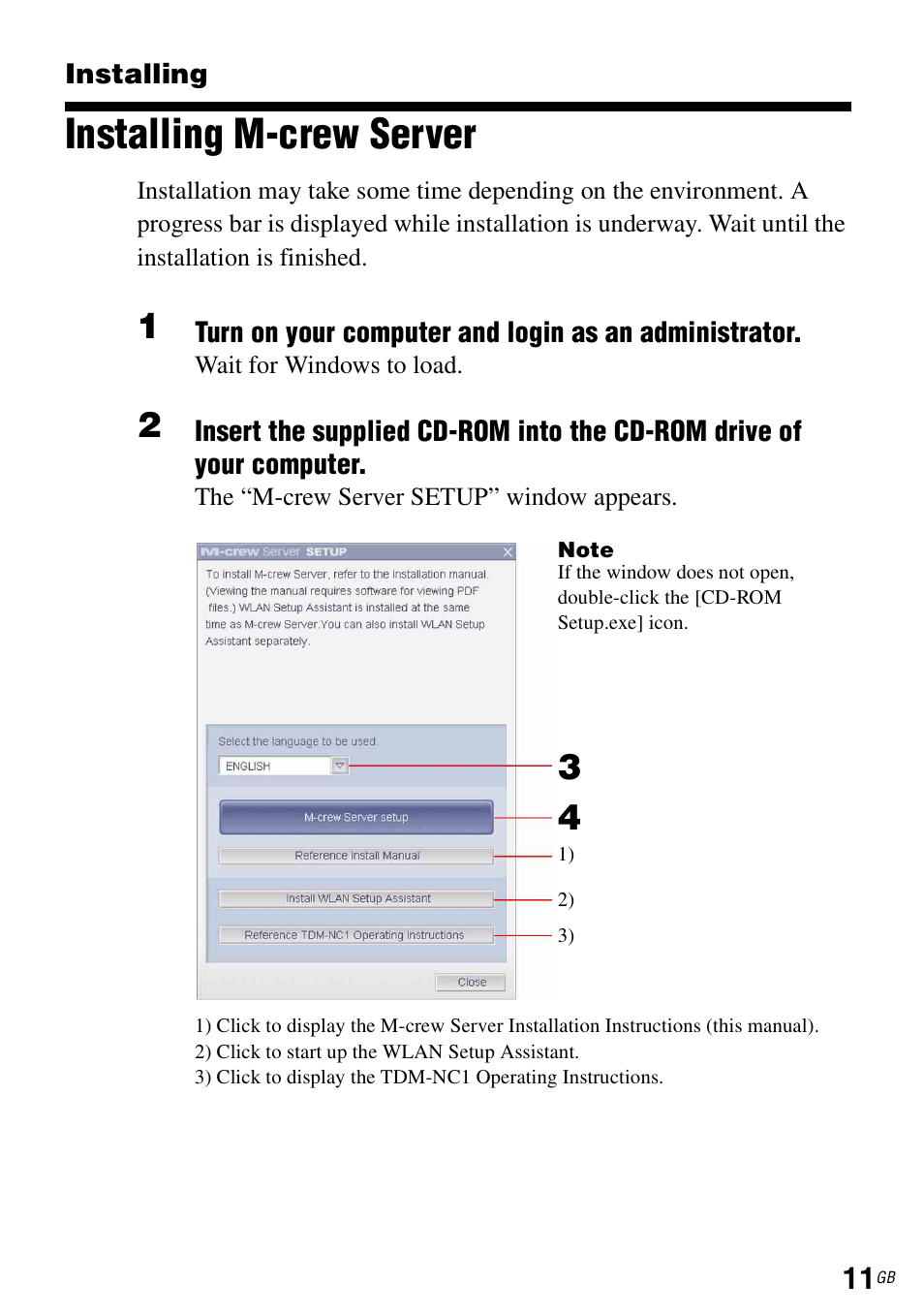 Installing, Installing m-crew server | Sony TDM-NC1 User Manual | Page 11 / 483