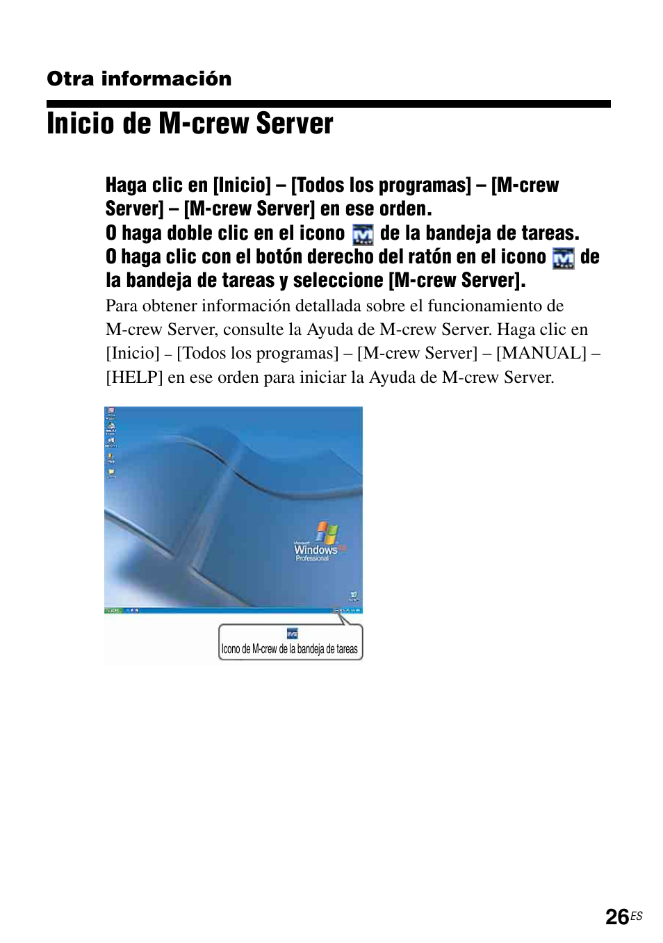 Otra información, Inicio de m-crew server | Sony TDM-NC1 User Manual | Page 113 / 483
