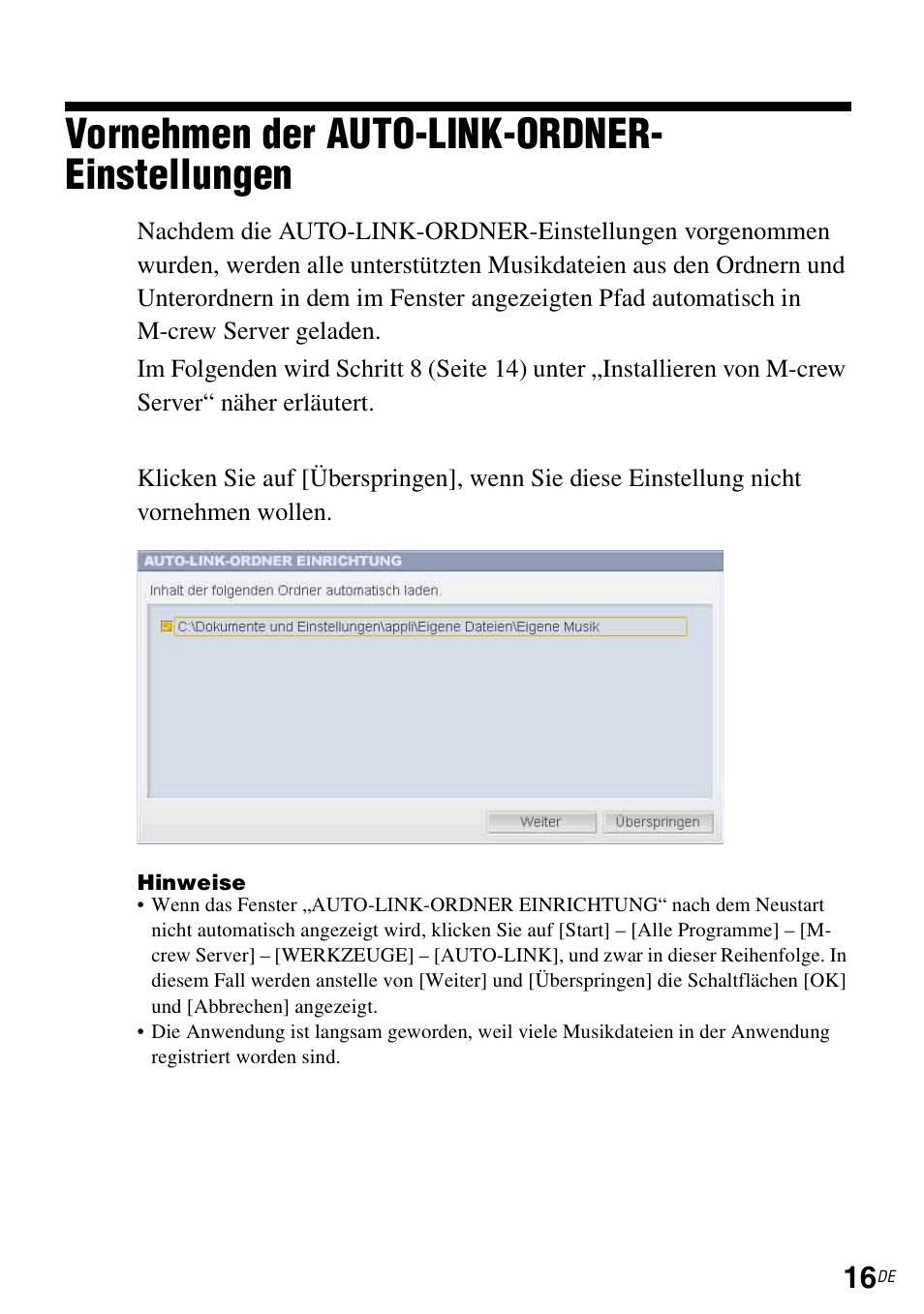 Vornehmen der auto-link-ordner- einstellungen, Vornehmen der auto-link-ordner-einstellungen | Sony TDM-NC1 User Manual | Page 147 / 483