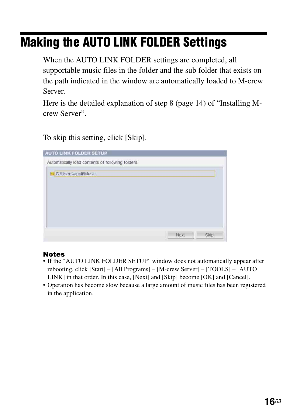 Making the auto link folder settings | Sony TDM-NC1 User Manual | Page 16 / 483