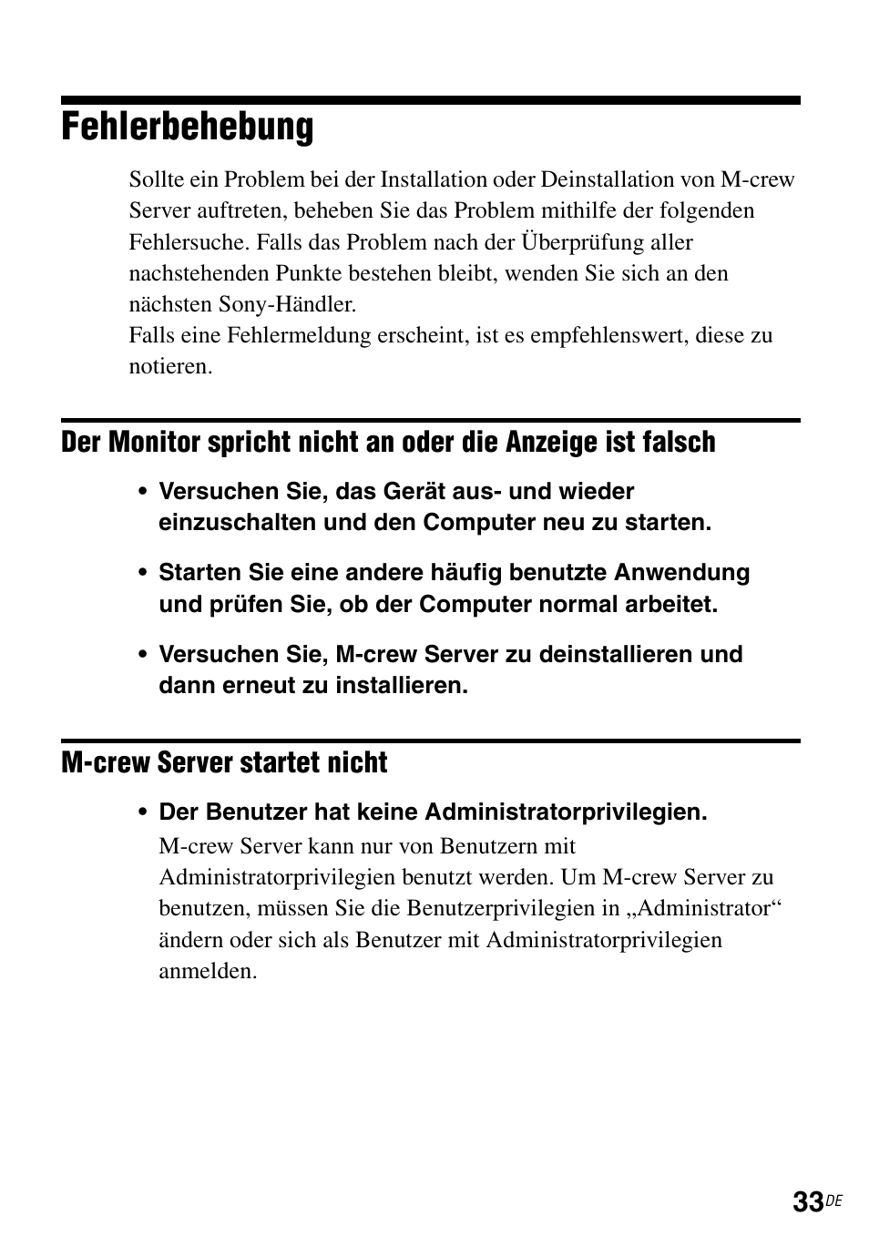 Fehlerbehebung | Sony TDM-NC1 User Manual | Page 164 / 483
