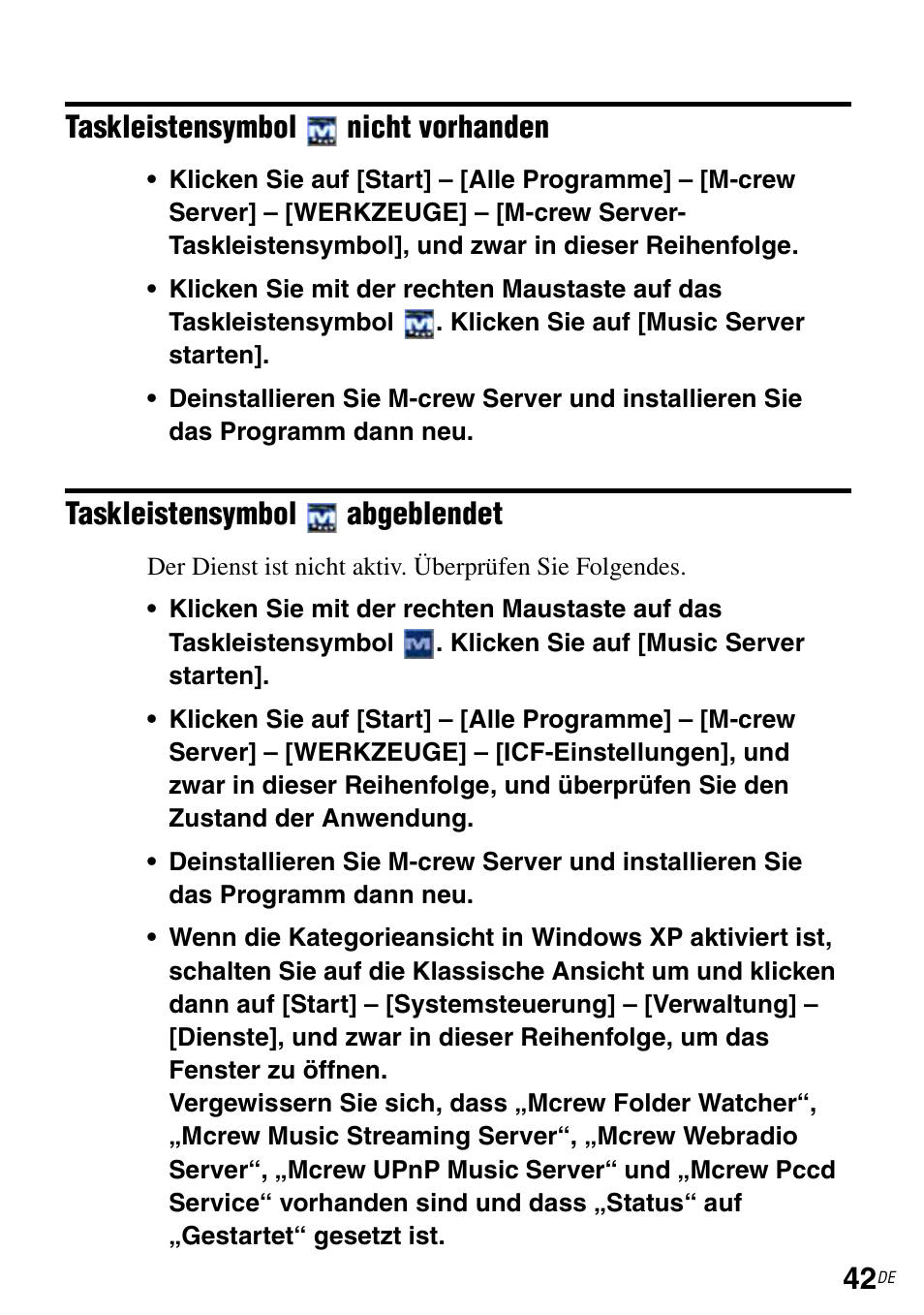 Taskleistensymbol, Nicht, Vorhanden | Sony TDM-NC1 User Manual | Page 173 / 483